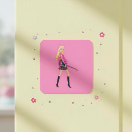 Barbie Quadratischer Aufkleber