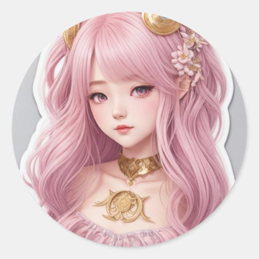 Barbie Runder Aufkleber (Vorderseite)