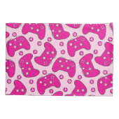 Barbiecore Gamer Niedlich Girly Hot Pink Controlle Kissenbezug (Rückseite-Links)