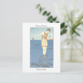 Barbier Art Deco Anzug Postkarte (Stehend Vorderseite)