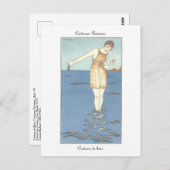 Barbier Art Deco Anzug Postkarte (Vorne/Hinten)