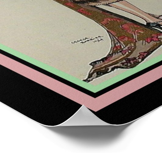 Barbier Art Deco Print Rouge Et oder 13 x 19 Poster (Ecke)