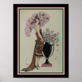 Barbier Art Deco Print Rouge Et oder 13 x 19 Poster (Vorne)