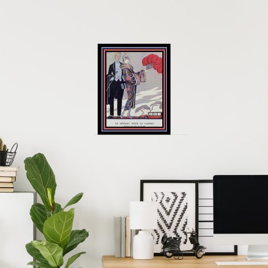 Barbier Art Deco "Verlassend für das Casino" 16 x  Poster (Heimbüro)