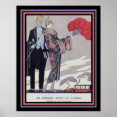 Barbier Art Deco "Verlassend für das Casino" 16 x  Poster (Vorne)