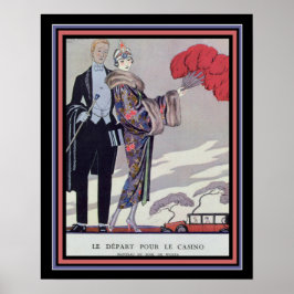 Barbier Art Deco "Verlassend für das Casino" 16 x Poster