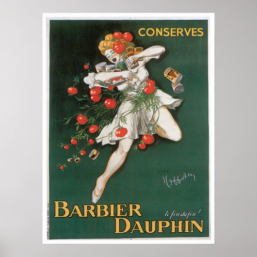 Barbier Dauphin bewahrt Vintage Küche und Kunst Poster (Vorne)