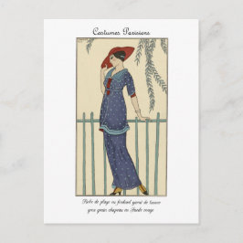 Barbier Fashion Illustration Kostüme Parisiens Postkarte