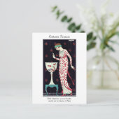 Barbier Französisch Art Deco Mode Kostüme Parisien Postkarte (Stehend Vorderseite)