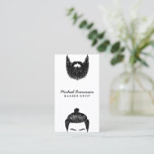 Barbier Hipster Bart Schnurrbart QR-Code Visitenkarte (Stehend Vorderseite)