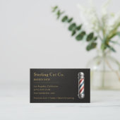 Barbier Shop Metallic Professional Visitenkarte (Stehend Vorderseite)
