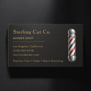 Barbier Shop Metallic Professional Visitenkarte