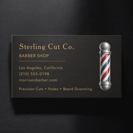 Barbier Shop Metallic Professional Visitenkarte