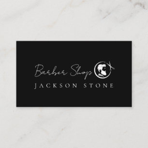 Barbier Shop Professioneller Schwarzer Metall-Fris Visitenkarte