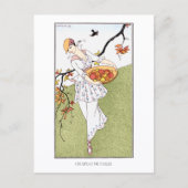 Barbier Straw Hat French Fashion Illustration Postkarte (Vorderseite)