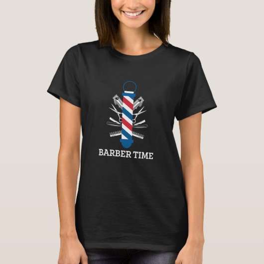 Barbier Zeit Bart Barbier Studio Rasierer T-Shirt (Vorderseite)