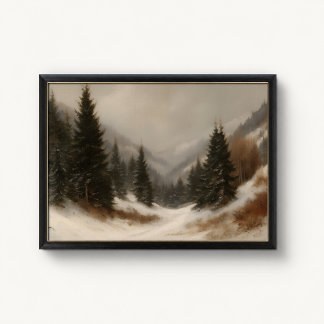 Barbizon Snowy Pine Valley Poster