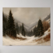 Barbizon Snowy Pine Valley Poster (Vorne)