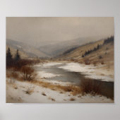 Barbizon Winter Valley Creek Poster (Vorne)