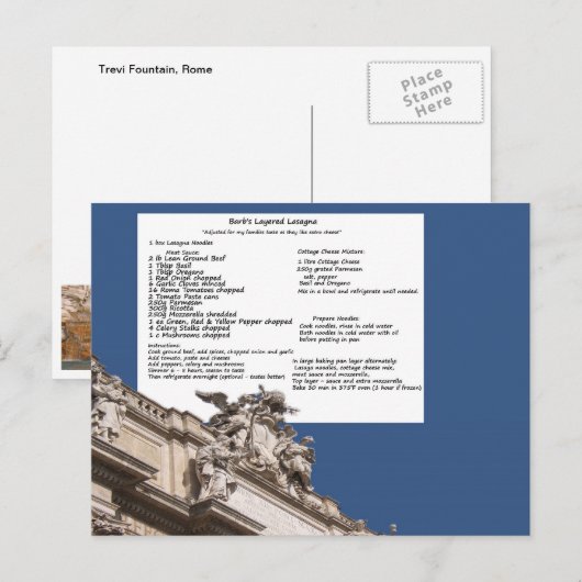 Barb's Lasagna Rom Postkarte (Vorne/Hinten)