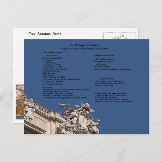 Barb's Layered Lasagna Postkarte (Vorne/Hinten)