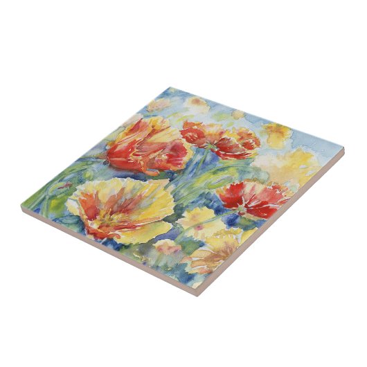 Barb's Poppies dekorative Accent Tile Fliese (Seite)