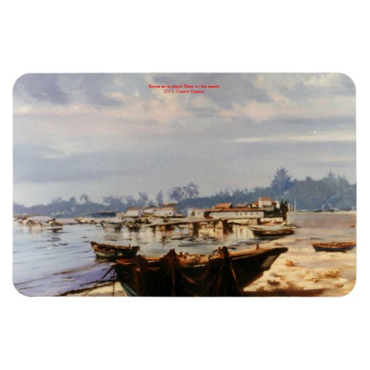 Barca en la playa/Boot am Strand Magnet (Horizontal)