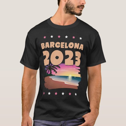 Barcelona 2023 Sommerurlaub-Team T-Shirt (Vorderseite)