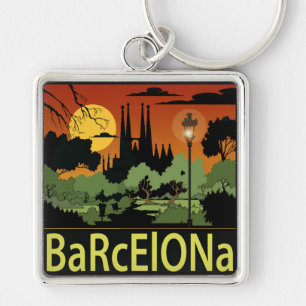Barcelona (2,00") Premium Square Schlüsselanhänger