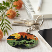 Barcelona 2.25" Basic Button Schlüsselanhänger (Seite)