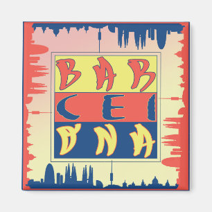 Barcelona 2 Zoll-Quadrat-Magnet Magnet