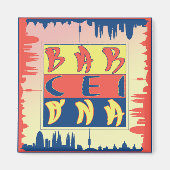 Barcelona 2 Zoll Square Magnet (Vorne)