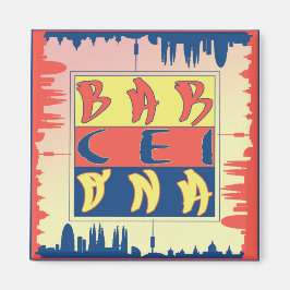 Barcelona 2 Zoll Square Magnet