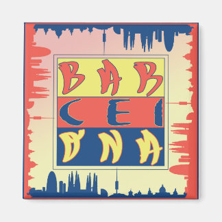 Barcelona 2 Zoll Square Magnet