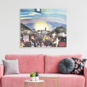 Barcelona am Abend von Walter Gramatte Leinwanddruck (Insitu (Wohnzimmer))