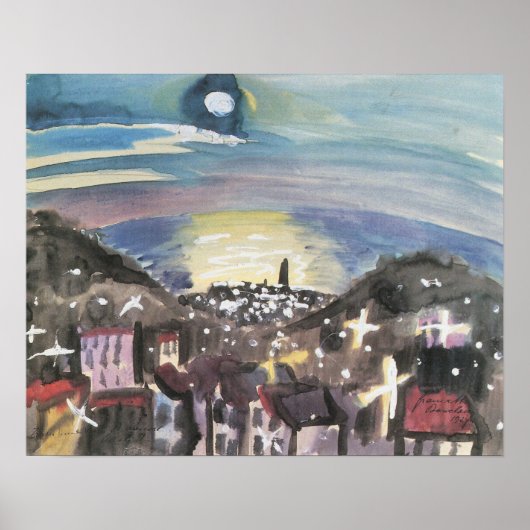 Barcelona am Abend von Walter Gramatte Poster (Vorne)