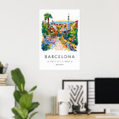 Barcelona Aquarell 1 Poster (Heimbüro)