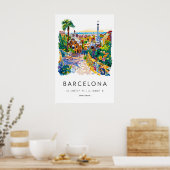 Barcelona Aquarell 1 Poster (Küche)