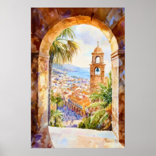 Barcelona Aquarell 2 Poster