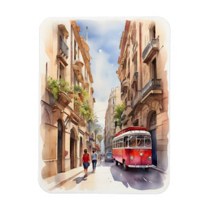 Barcelona Aquarellkunst Magnet