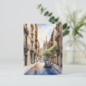 Barcelona Aquarellkunst Postkarte (Stehend Vorderseite)