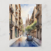 Barcelona Aquarellkunst Postkarte (Vorderseite)