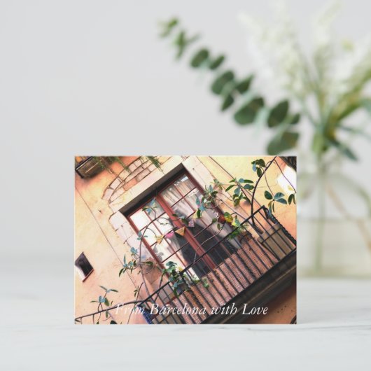 Barcelona Balcony Postkarte (Stehend Vorderseite)