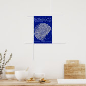 Barcelona Blueprint City Map Poster – Minimal Wall (Küche)