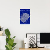 Barcelona Blueprint City Map Poster – Minimal Wall (Heimbüro)