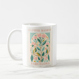 Barcelona Blume Marker-Plakat Kaffeetasse