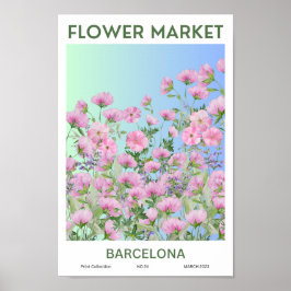 Barcelona Blume Marktplakat Poster