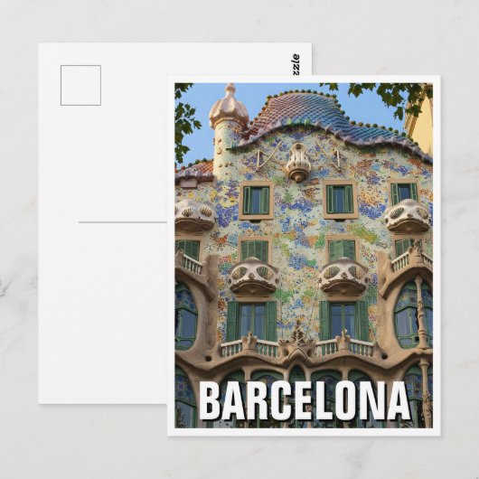 Barcelona Casa Batllo Spanien Postkarte (Vorne/Hinten)