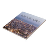 Barcelona Catalonia Sunset Skyline Spain Cityscape Fliese (Seite)