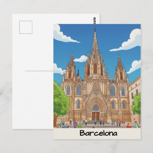 Barcelona Cathedral Postkarte (Vorne/Hinten)